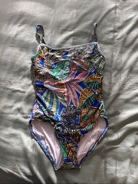 La Blanca Multicolor Tropical Leaf One-Piece Swimsuit